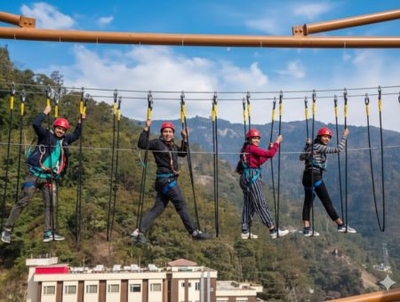 rope course activity in rishikesh.